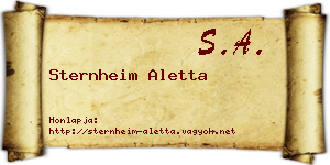 Sternheim Aletta névjegykártya